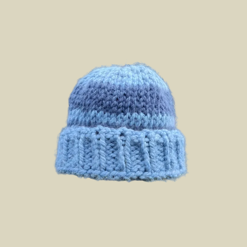 Blue Gradient Knit Beanie